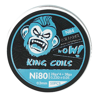 Coil Father - King Coils pre made - Ni80 28ga*4+38 0,22 Ohm ± 0.05