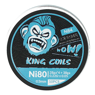 Coil Father - King Coils pre made - Ni80 28ga*4+38 0,22 Ohm  0.05